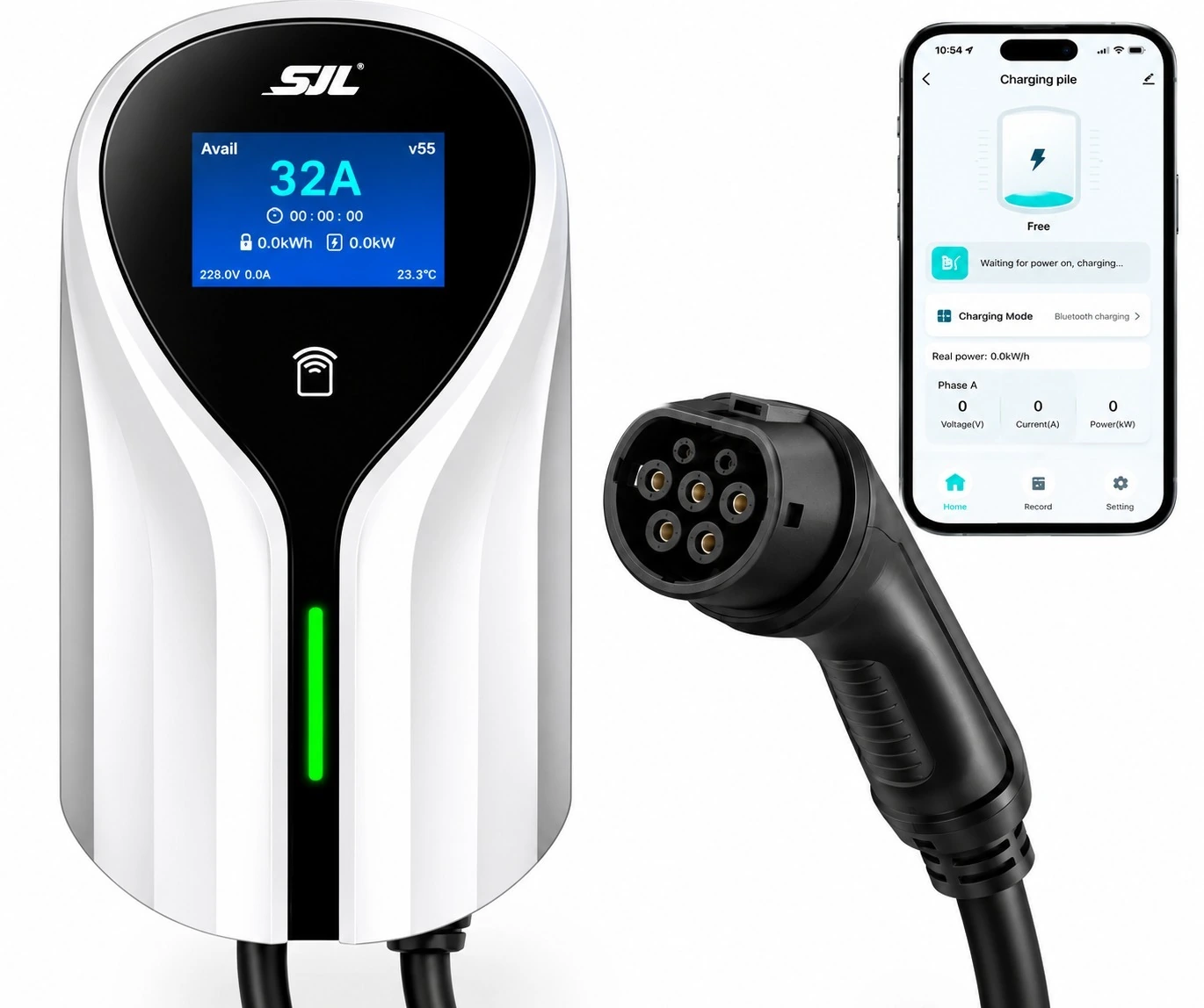 SJL DL-EU004 Plus charger, Type 2 connector and companion mobile app